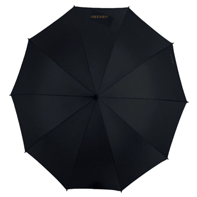 LTSM 红叶 行业定制LOGO商专弯把暴雨伞双人复古商务长把弯柄半自动长柄伞 黑色(无图案) 120cm