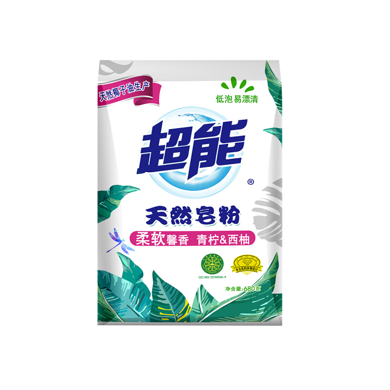 超能 天然皂粉/洗衣粉(馨香柔软)680g