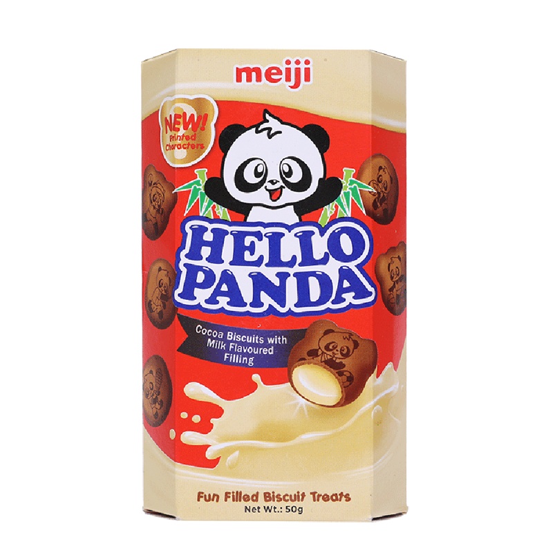 明治(meiji)熊猫巧克力奶油夹心小熊饼干50g 新加坡原装进口零食