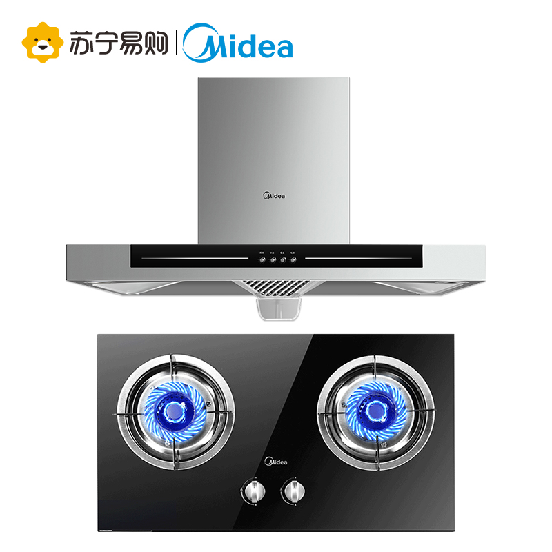 美的(Midea)14.5m³大吸力欧式抽油烟机燃气灶烟灶套餐(天然气)T33+QL303B