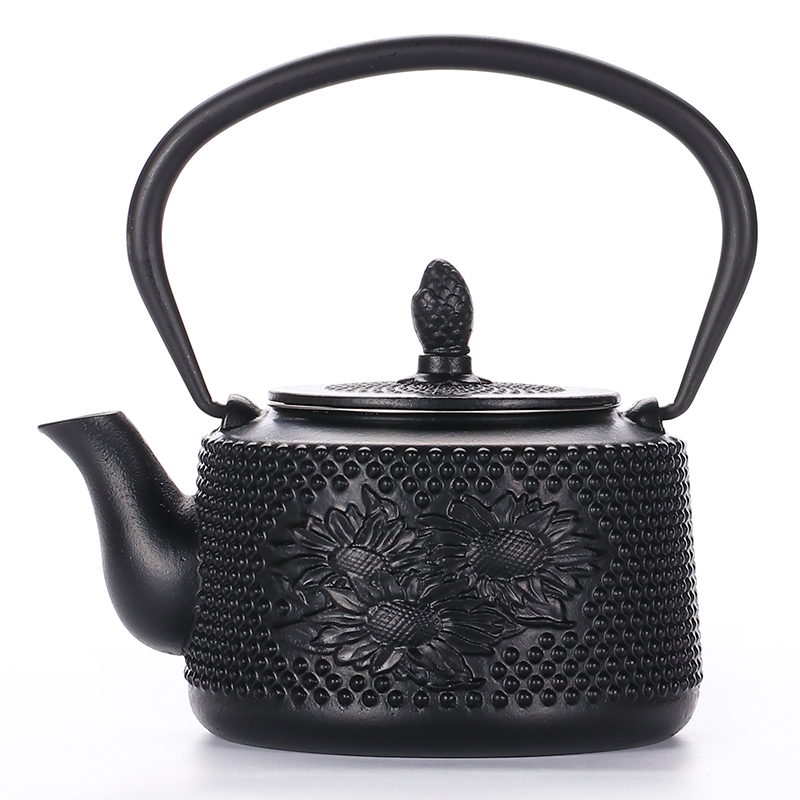 Atelier Tete 手工茶壶铸铁煮茶器无涂层泡茶煮茶壶烧水壶 葵花铁壶0.8L