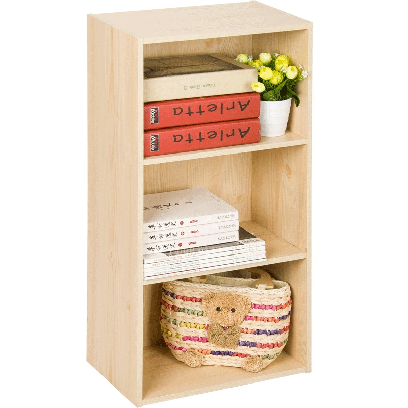 慧乐家 书柜书架 鲁比克三层组合书柜 储物柜收纳柜置物架 白枫木色 FNAL-11052-1