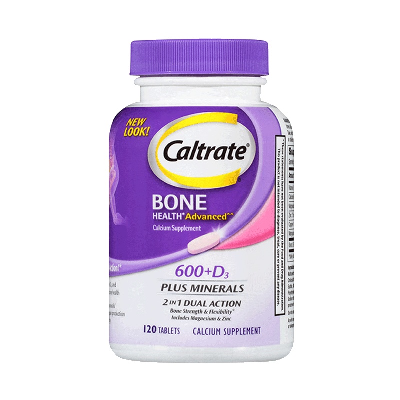 [钙锌同补]Caltrate 钙尔奇 钙+维生素D 120粒/瓶 美国进口 矿物质 片剂