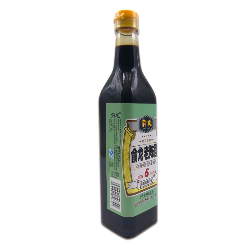 俞龙老陈醋(方瓶)100%6度 三年陈酿 山西特产 古法酿造食醋 500ml