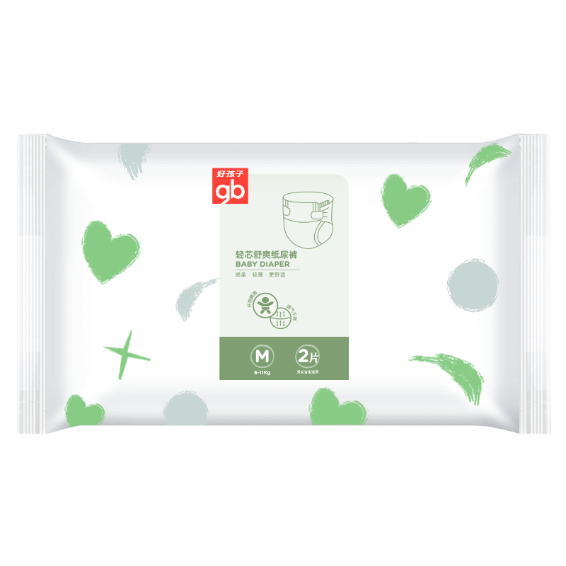 好孩子轻芯舒爽纸尿裤试用装 M 2片装
