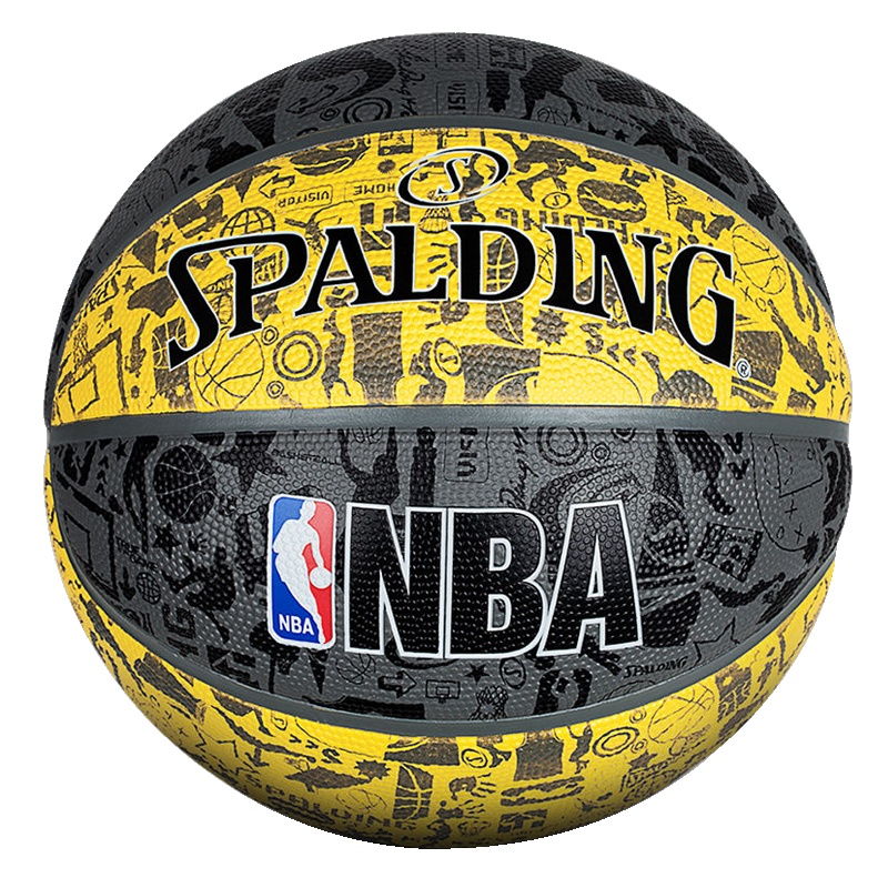 斯伯丁SPALDING篮球通用篮球橡胶篮球83-307NBA涂鸦系列室外橡胶篮球7号标准篮球