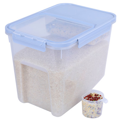 唐宗筷 翻盖米桶10kg 厨房储米桶塑料密封杂粮桶 装面粉大米 五谷杂粮储米箱 C6832