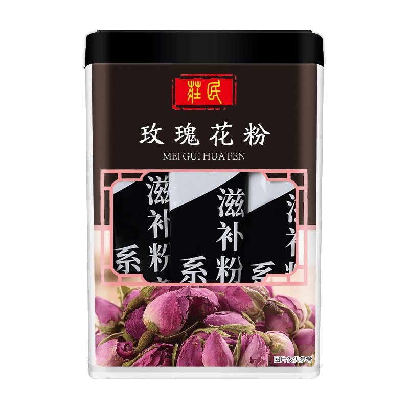庄民(zhuangmin)玫瑰花粉120g/罐 香味浓 精选好货磨粉干花茶叶花草茶 小袋小包装8g*15冲泡方便