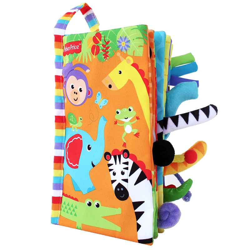 费雪(Fisher Price)3D立体布书缤纷动物宝宝手掌书亲子互动婴幼儿早教启蒙益智玩具F0850
