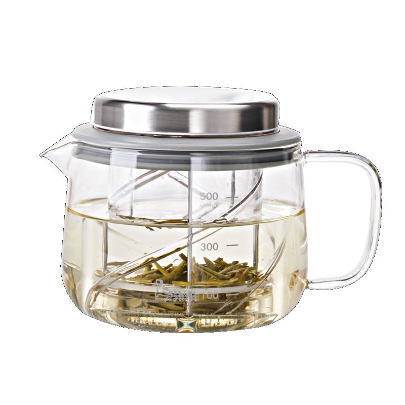 恒福(TEA MiLL)玻璃茶具 耐热玻璃 二代得意壶配两只小品杯并送一张保温壶垫 花茶套组