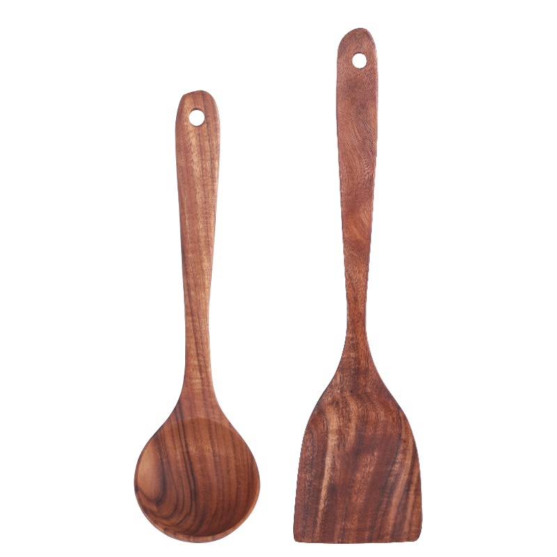 唐宗筷 相思木铲勺套装2件套 厨房配件 家用 实木原木汤勺 锅铲 C6025