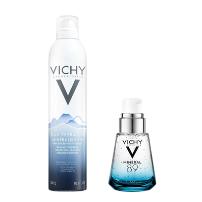 薇姿(VICHY)赋能89号微精华露+矿物赋能温泉水 30ml+300ml 补水舒缓 清爽修护 面部护肤套装礼盒