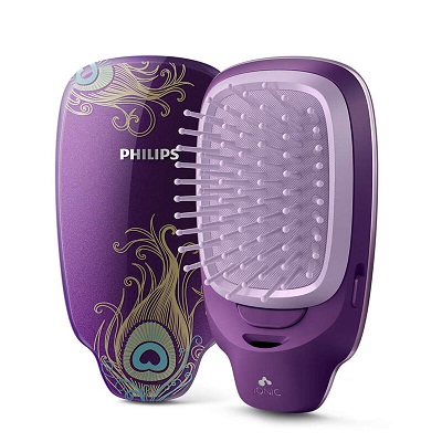 飞利浦(Philips) 负离子梳 按摩梳造型美发梳呵护头发防静电梳子颐和园联名女神专属礼盒HP4722/05BP紫色
