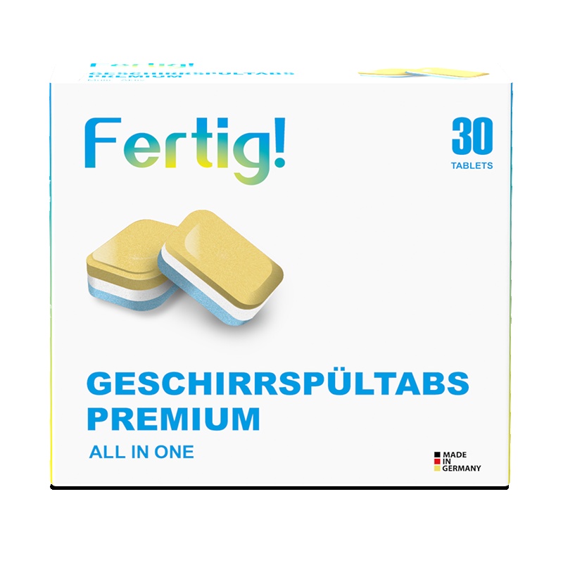 Fertig 德国进口 洗碗块多效合一洗碗机专用洗涤块600g (30块/盒) (适用西门子美的海尔洗碗机)