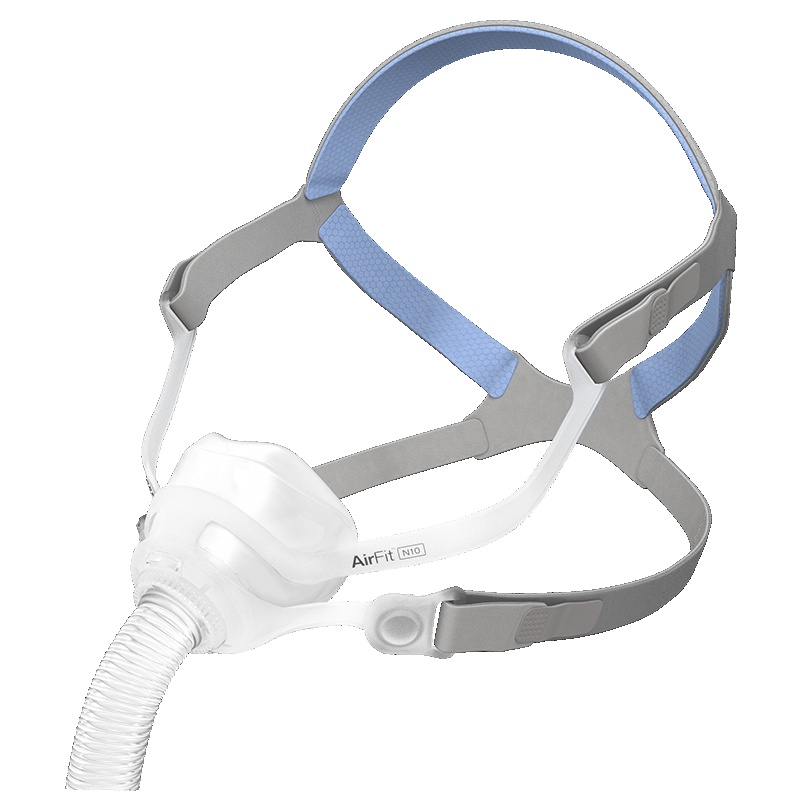 瑞思迈进口家用舒适AirFit N10鼻罩式面罩带头带 呼吸机原装配件