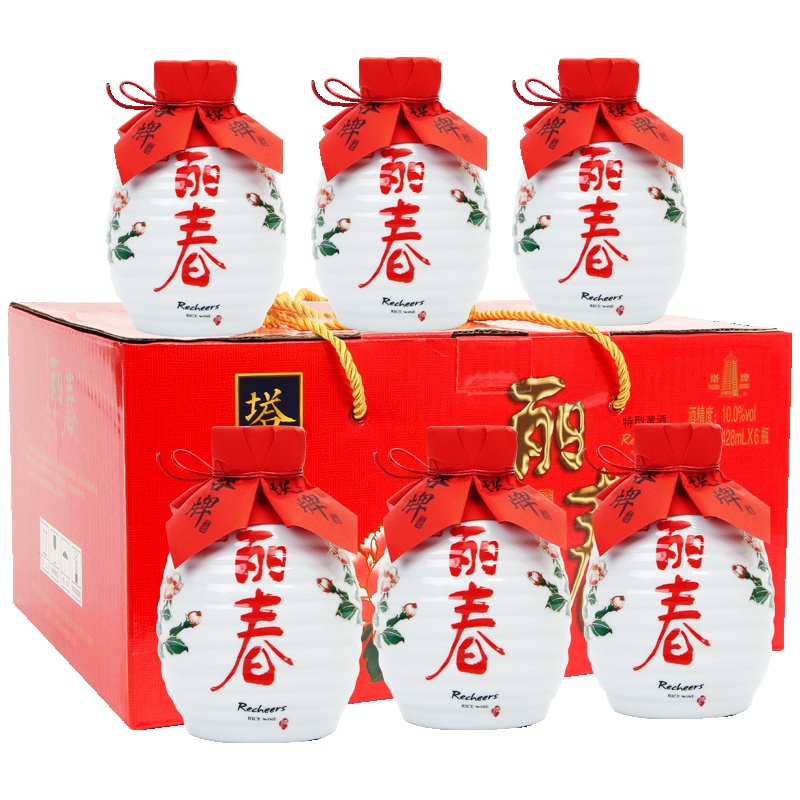 塔牌绍兴黄酒富贵丽春428ml*6瓶半干型花雕酒黄酒年货礼盒整箱