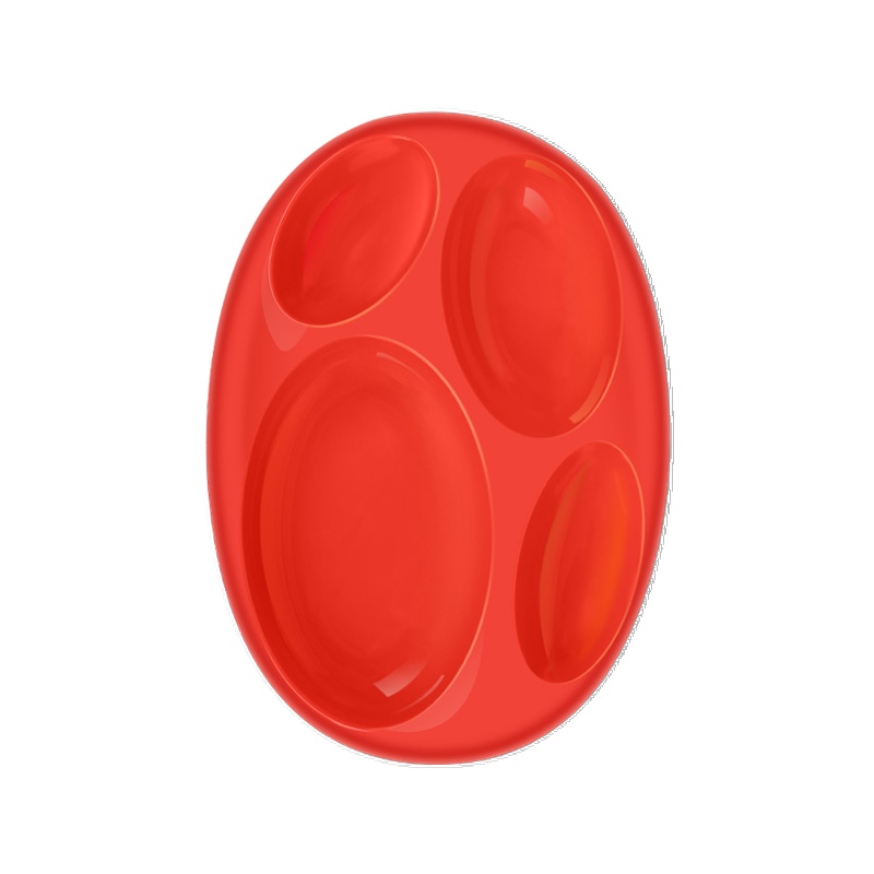Boon啵儿 防滑分隔餐盘 单个装 珊瑚红色