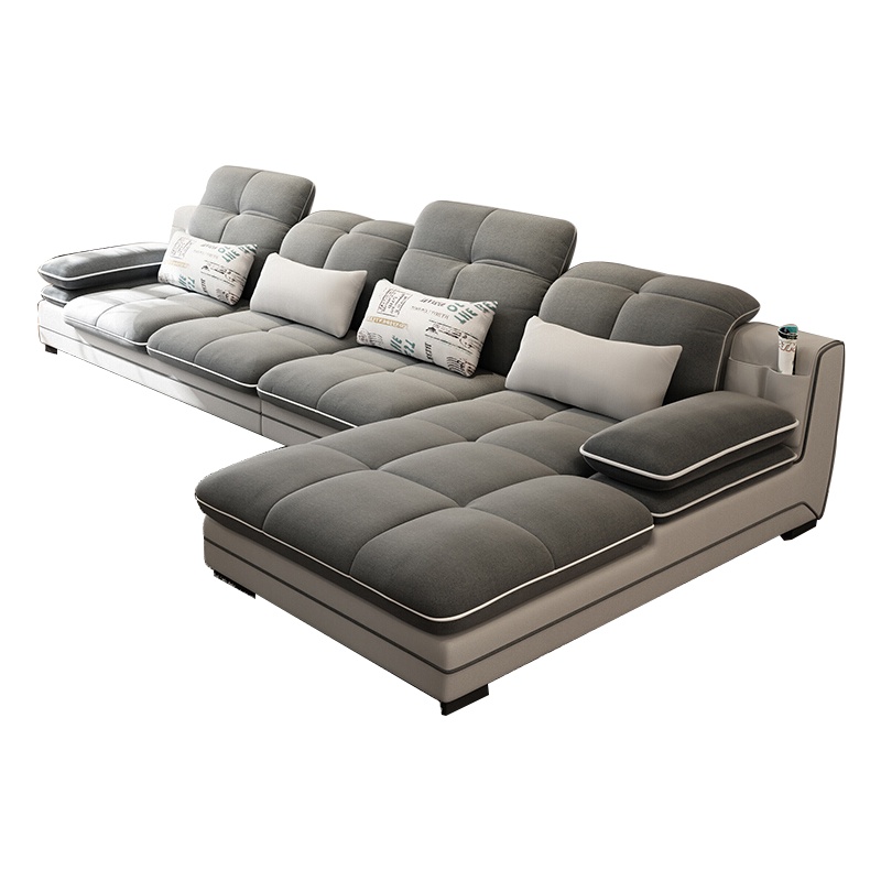 A家家具 沙发 布艺沙发 沙发组合 可拆洗透气绒布客厅家具组合套装懒人北欧简约现代小户型布沙发 DB1544