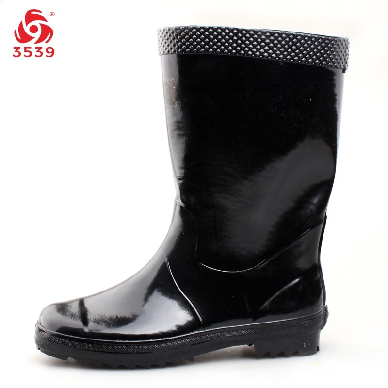 3539 绅士/女士男女同款水靴工作防滑绝缘防电雨靴 34-44码 黑色