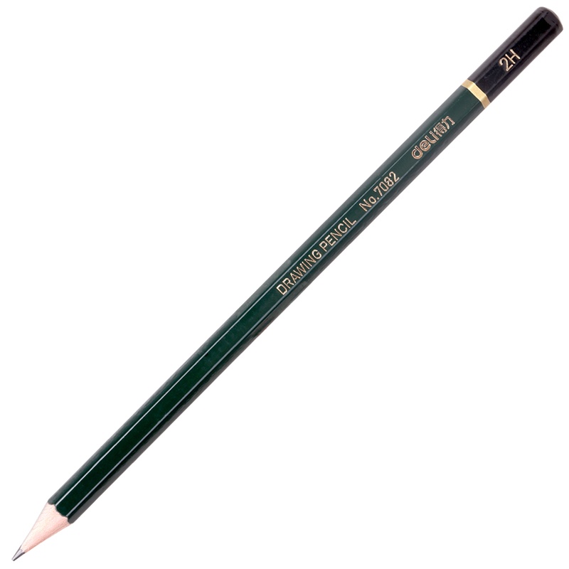 得力(deli) 7082铅笔 木制2H素描绘画答题考试专用 XHJ 12支一盒装