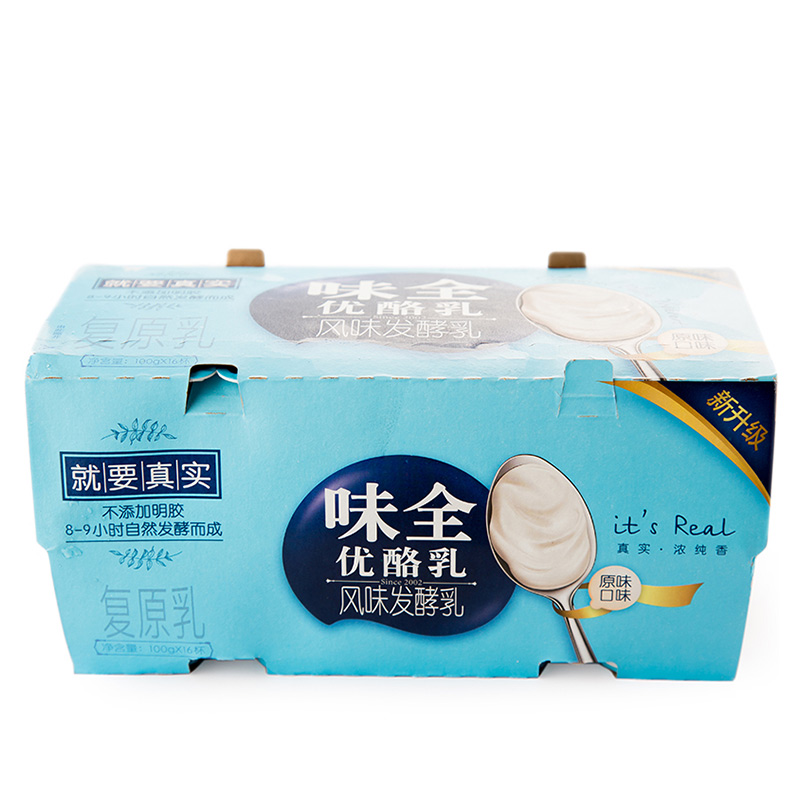 【苏宁生鲜】味全优酪乳塑杯(原味)100g*16