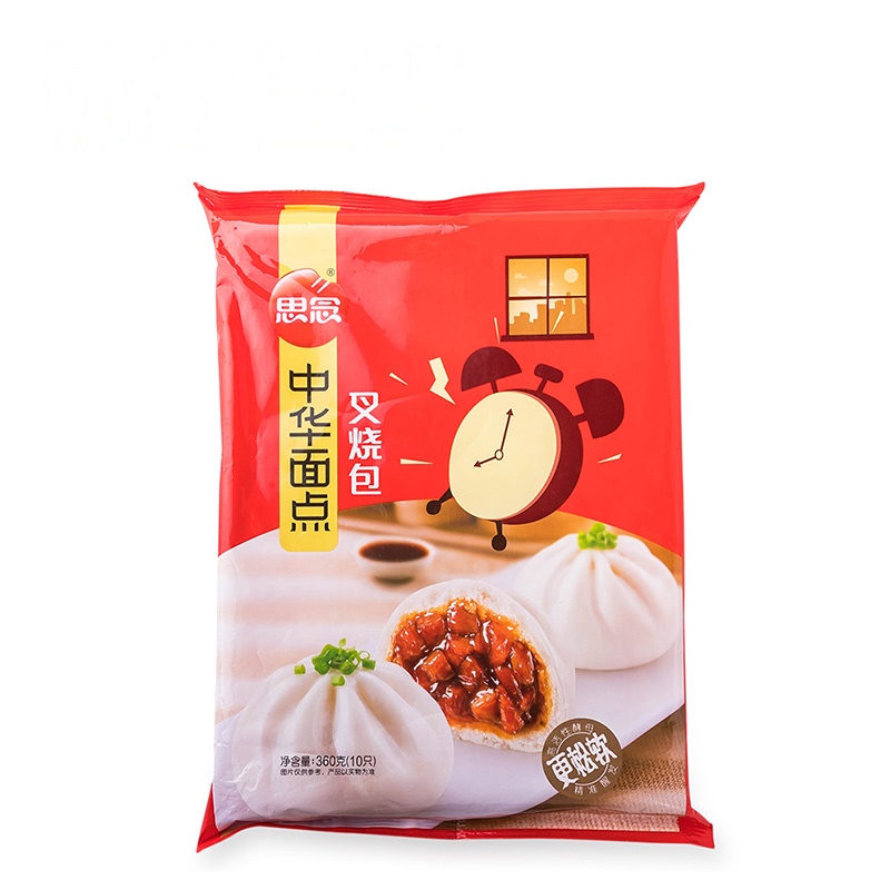 【苏宁生鲜】思念中华面点叉烧包360g(10只)