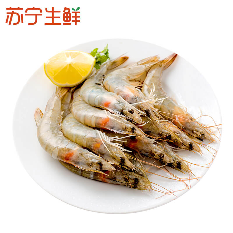 [苏宁生鲜]原膳厄瓜多尔白虾300g(50-60只/kg)