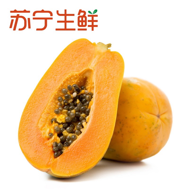 [苏宁生鲜]海南树上熟木瓜1个约450g/个