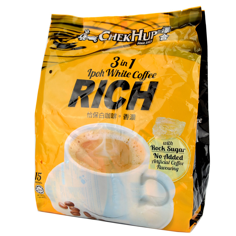 泽合(chekhup)怡保白咖啡 三合一 600g(40g*15包)马来西亚进口 香浓速溶白咖啡