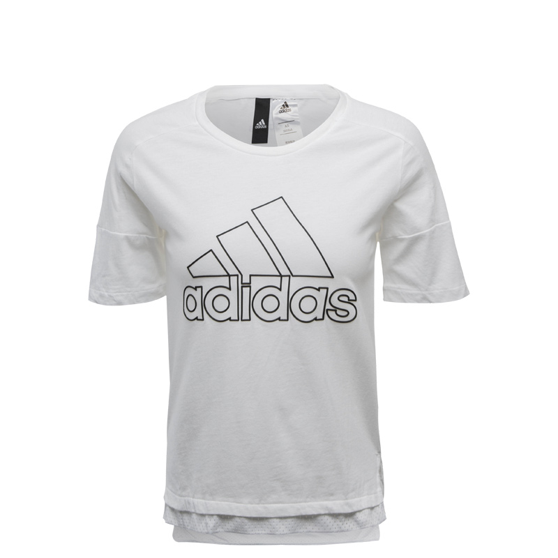 阿迪达斯adidas 女子运动休闲圆领短袖T恤 舒适透气上衣 CZ5042