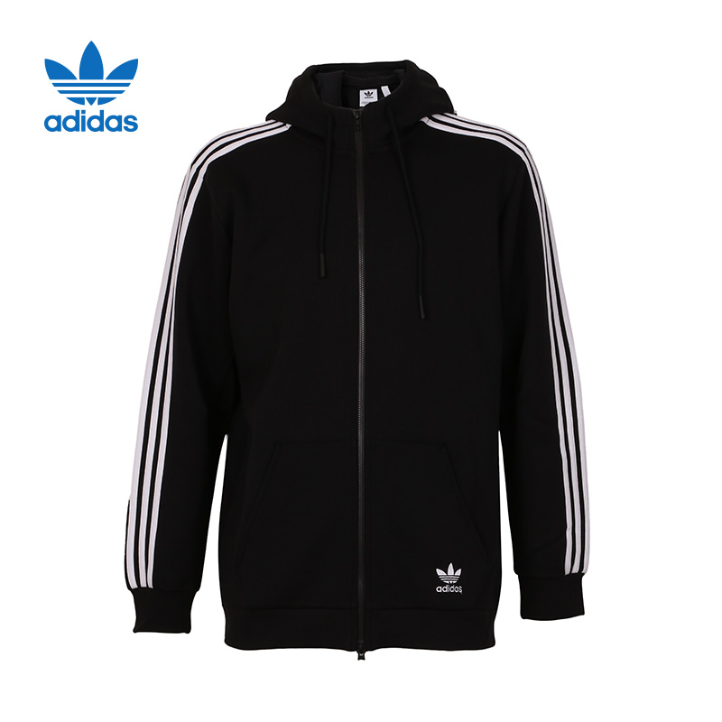 adidas阿迪达斯三叶草2018新款男子连帽运动服休闲夹克CW5068