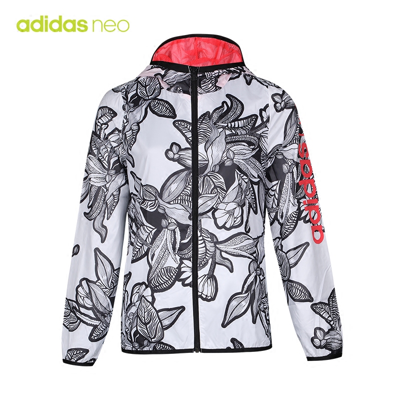 Adidas阿迪达斯Neo女装2018夏季新款运动夹克防风连帽外套CV7332