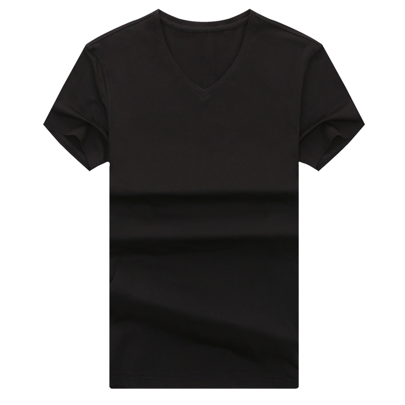 卡帝乐鳄鱼(CARTELO)短袖T恤男士2018夏季简约V领商务休闲T恤衫BAO8516