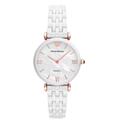 阿玛尼（ARMANI）手表精巧时尚系列石英女表 AR1486 白色