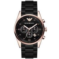 阿玛尼（ARMANI）手表非机械时尚玫瑰金经典硅胶 AR5906女表 黑色