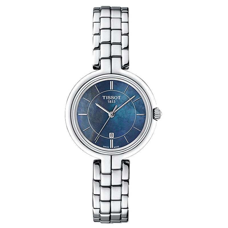 天梭(TISSOT)手表 瑞士弗拉明戈系列钢带石英女表女士腕表