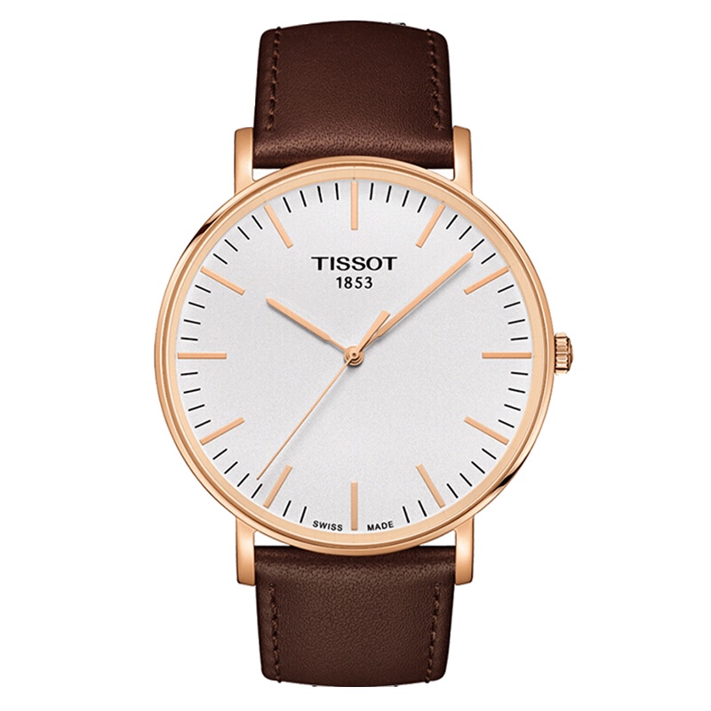 Tissot天梭男表魅时系列简约防水皮带石英手表