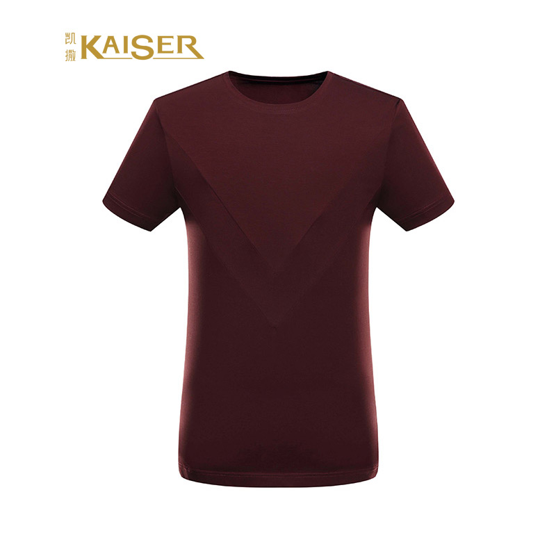 KAISER凯撒 短袖男士个性拼接时尚舒适休闲棉质夏季半袖