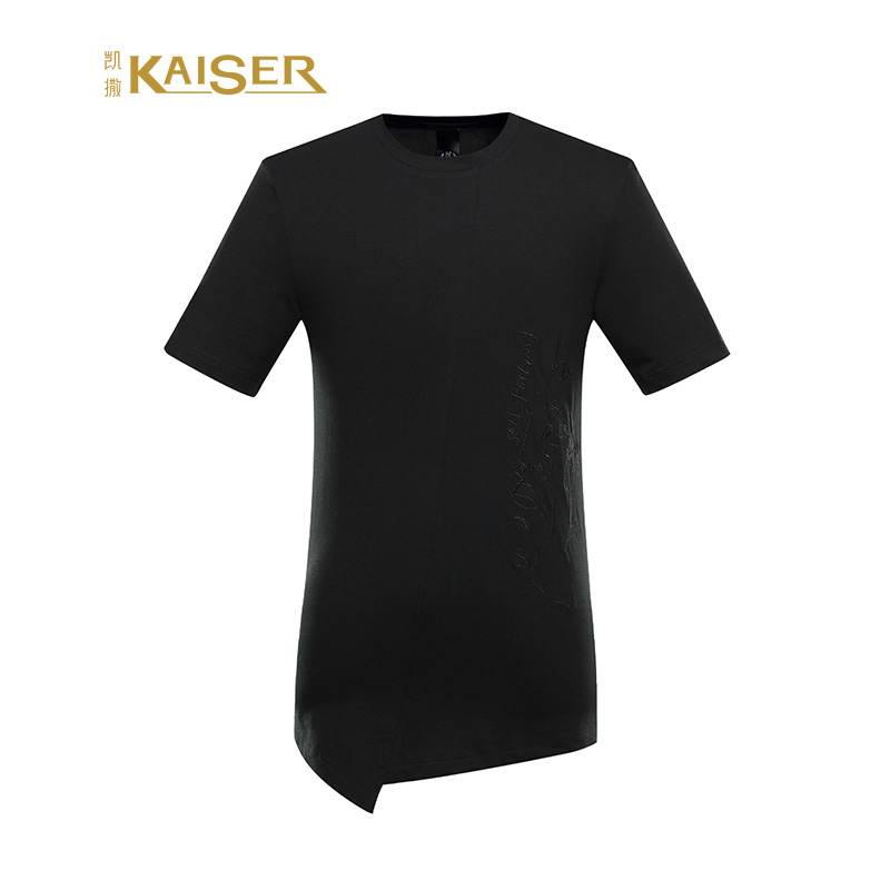KAISER凯撒 短袖T恤男士不规则个性时尚棉质短袖