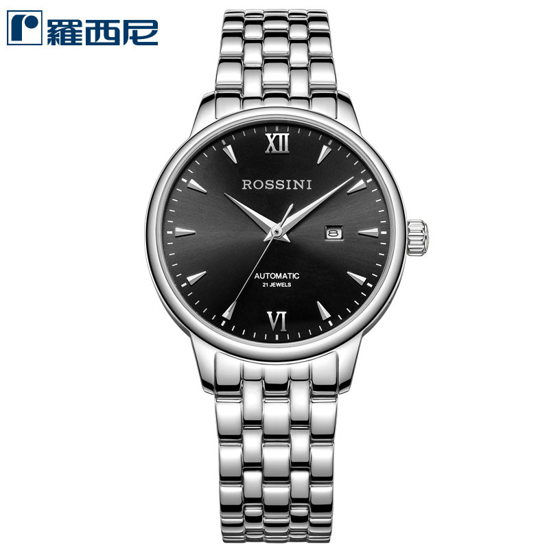 罗西尼（ROSSINI）手表钟表雅尊商务系列时尚休闲间金金属钢带日历机械表 女表517774