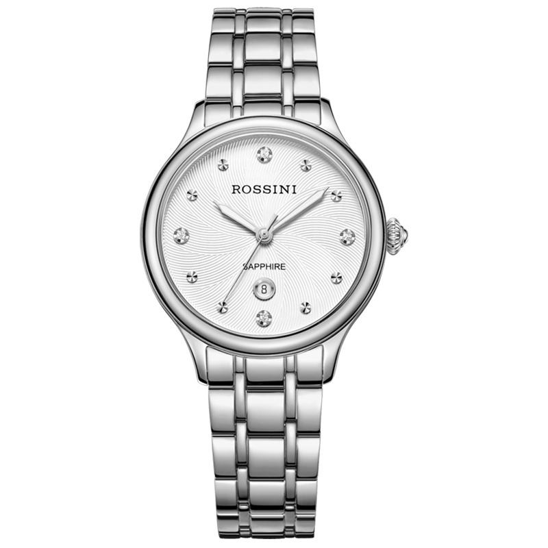 罗西尼(ROSSINI)手表钟表雅尊商务系列简约时尚腕表锆石日历石英表女士手表516734W01D