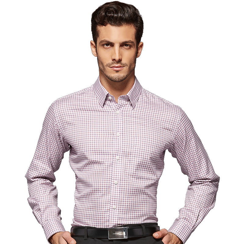 美尔雅（MAILYARD）男式长袖衬衫新 纯棉商务休闲男士衬衣 男士时尚格子长衬 399
