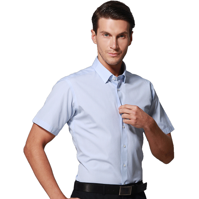 美尔雅(MAILYARD)短袖衬衫男 纯棉商务休闲男式衬衣男士职业装格子短衬 205