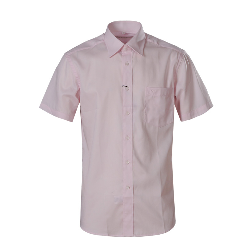 美尔雅(MAILYARD)短袖衬衫 纯棉商务男士衬衣男式粉色正装短衬 007