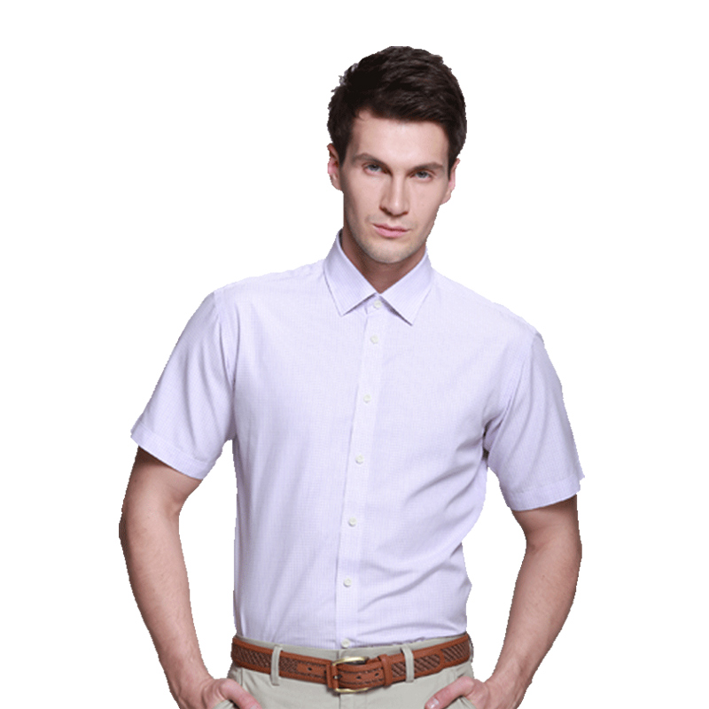 美尔雅(MAILYARD)短袖衬衫夏 纯棉商务男士衬衫 男式短衬衣 190