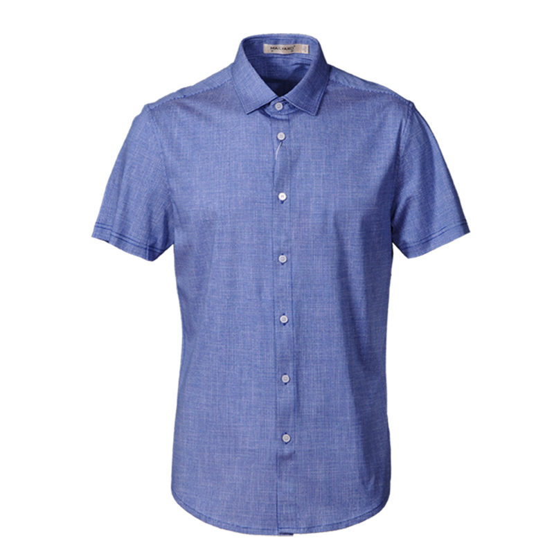 美尔雅(MAILYARD)短袖衬衫式T恤 纯棉商务休闲男士开衫 男式修身衬衫 300