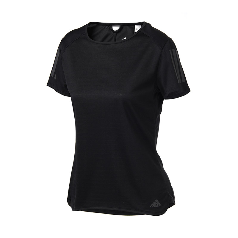 adidas阿迪达斯女子短袖T恤跑步透气运动服CF2148 黑色 L