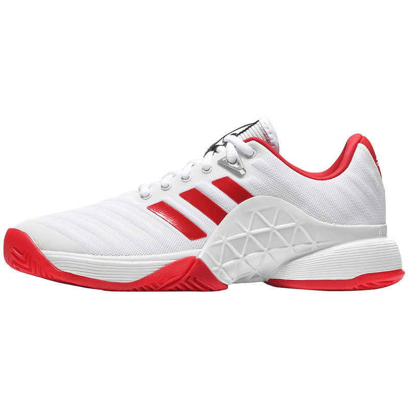 adidas阿迪达斯女子网球鞋网球训练比赛运动鞋CQ1726 CQ1726亮白+浅猩红