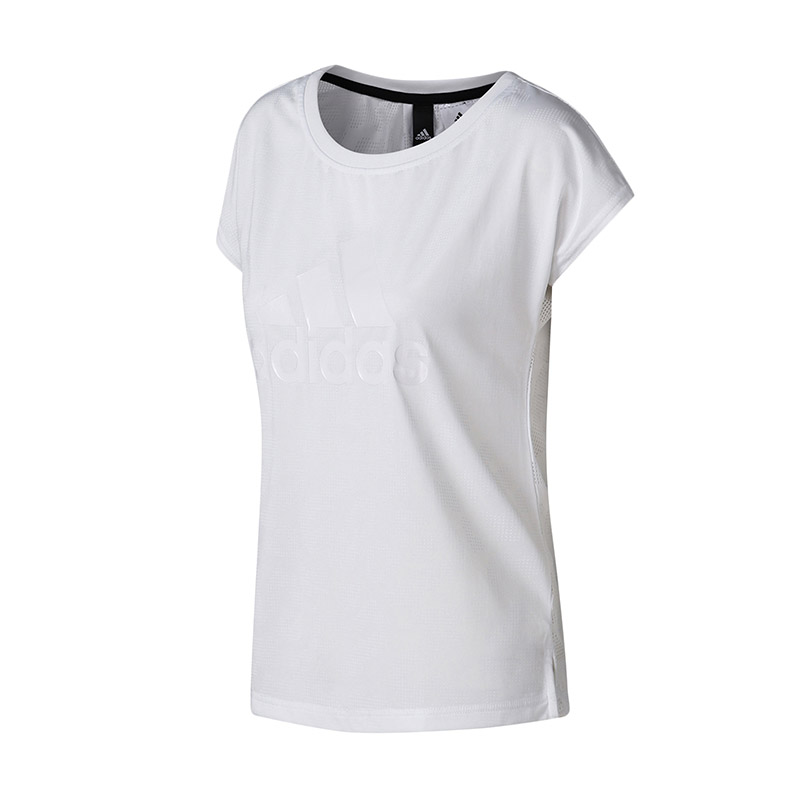 adidas阿迪达斯女子短袖T恤透气休闲运动服CZ2375 S CZ2375黑+白