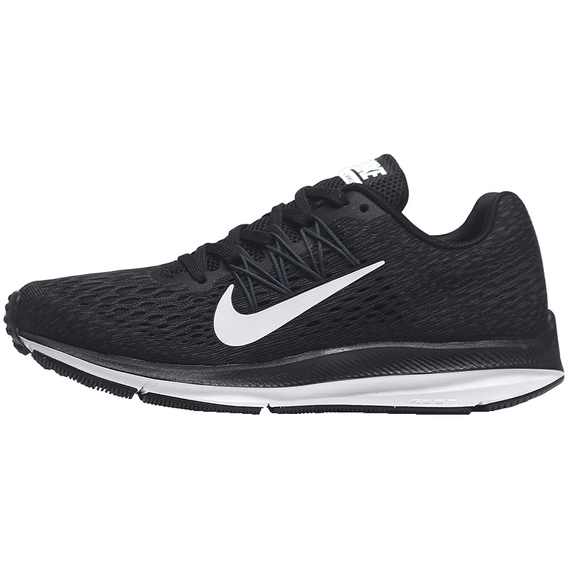 【自营】Nike耐克女鞋跑步鞋ZOOM气垫网面透气飞线运动鞋AA7414 AA7414-001黑+白+煤黑